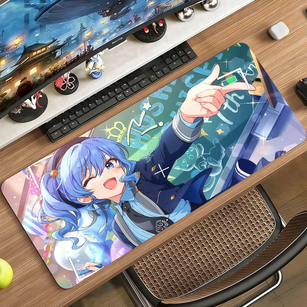 Singer H-Hoshimachi S-Suisei Mouse Pad For Office Gaming And Keyboards Non-Slip Large Waterproof