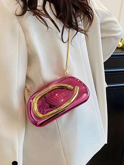 Fashion Elegant Metal Closure Box Shaped Crossbody Bags Women Evening Bags Wedding Mini Ladies Wallet Party Cute Purse ClutchBag