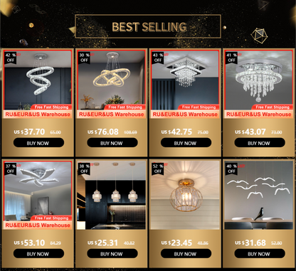 Modern Pendant Light Led Crystal Ring Ceiling Lamp Living Dining Room Chandelier Lustre Bedroom Luxury Home Decor Fixture Lumina