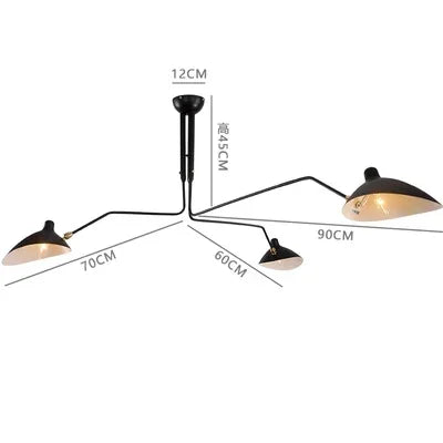 Industry Ceiling Lamp Nordic Black Spider Light Led Iron Black Ceiling Light for Home Decor Living Room Led Chandeliers Lights