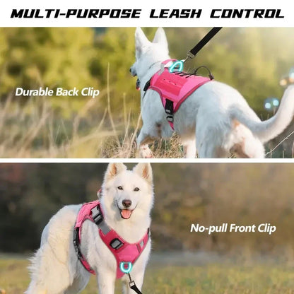 Adjustable No Pull Tactical Dog Harness with Handle Reflective Military Vest for Large Dogs Labrador