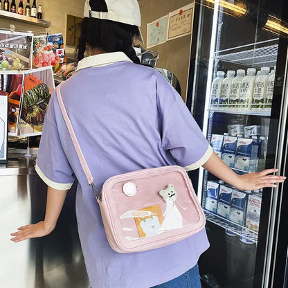 Female Ita Crossbody Bag Womens Transparent Messenger Bag Girls Cute-Lolita Shoulder Bags Teens Fashion Satchels Bag Ins