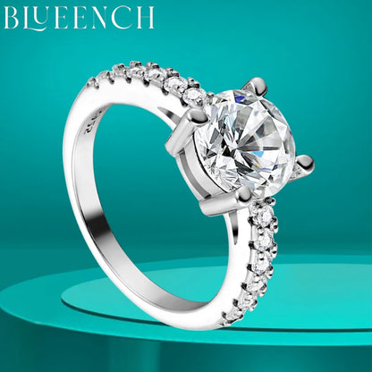 BLUEENCH D VVS1 Moissanite Rings for women Sparkling Diamond Bridal Sets with GRA s925 Sterling Sliver Plated 18k Eternity Band