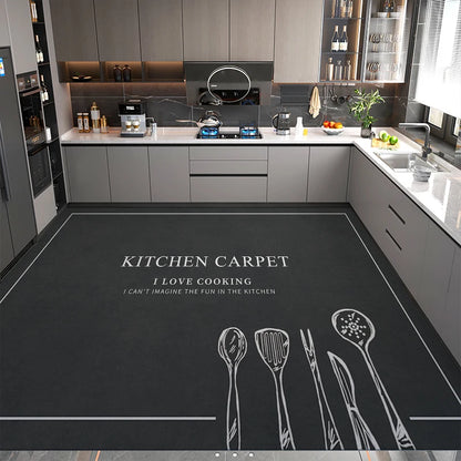 Modern Minimalist Balcony Washable Carpet Large Area Non-slip Floor Mat Anti-oil Anti-fouling Kitchen Rugs Home Pvc Leather Rug