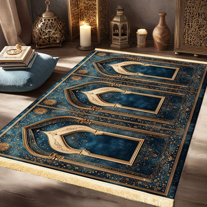 VIKAMA Islamic prayer mat in light luxury style for home use Muslim home prayer mat Ramadan High-End Decorative Floor Mat