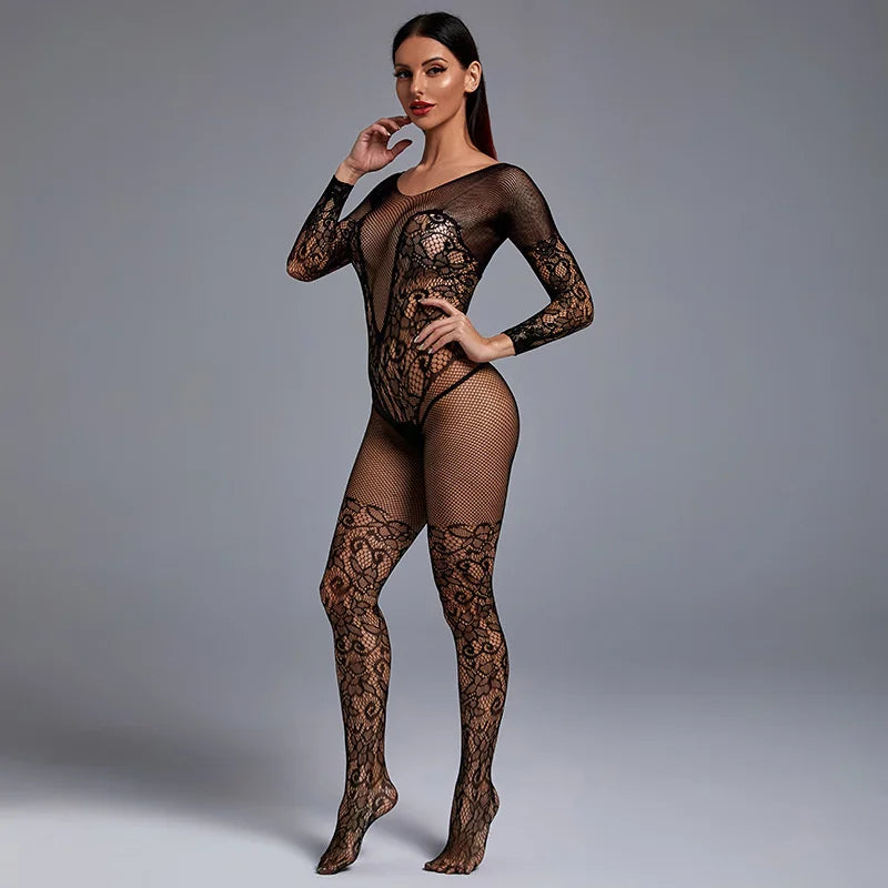 Sexy Lingerie Bodystocking Hot Bodysuits Women Sexy Fishnet Lingerie Elasticity Porno Crotchless Underwear Mesh Lingerie For Sex
