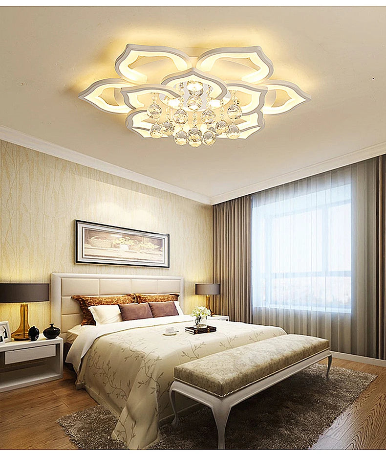 Modern Crystal Creative Ceiling Lamp Luxury Chandelier for Living Room Bedroom Kitchen Foyer LED Indoor Lighting Luster Fixture