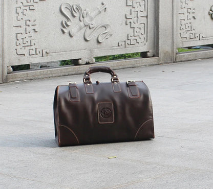 MUNUKI Vintage Crazy Horse Genuine Leather Travel bag  Large Luggage bag men Leather duffle bag Large Weekend Bag Tote Big