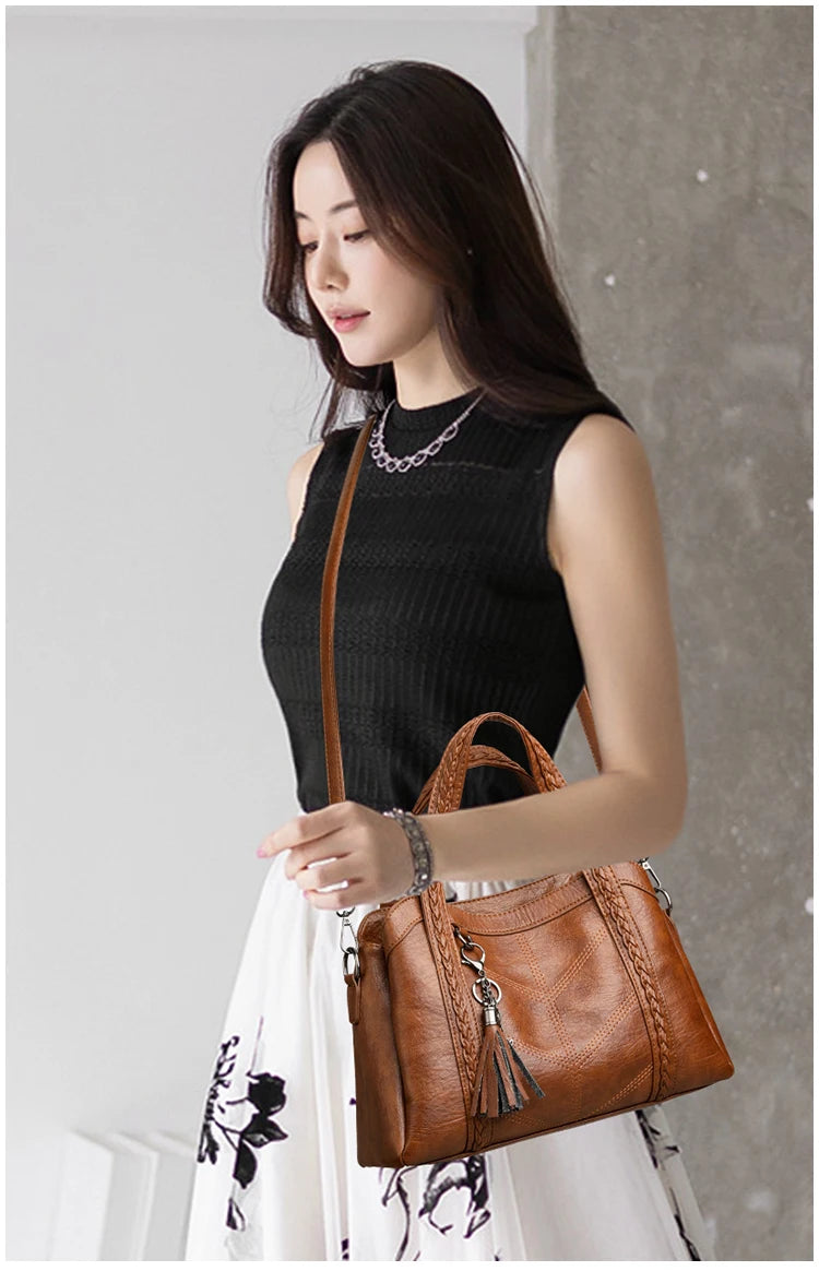 Elegant Women PU Leather Handbag Multiway Shoulder Bag Crossbody Purse for Ladies Stylish Top Handle Satchel Work Office Bag New