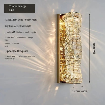 Luxury Crystal Wall Lamp Modern LED Sconce Chrome Gold Mirror Wall Light For Living Room Bedroom Aisle Indoor Decor Vanity Light
