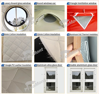 【Best-selling】FEAMONT Roof Pvc Heated Eco Prefab Transparent Geodesic Dome Hotel Glamping Tent House Desert Round Dome Tent For