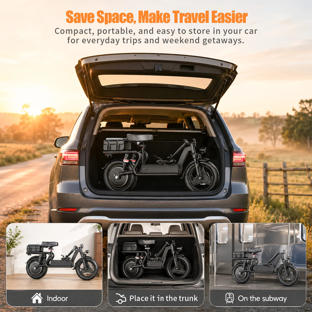 ASKGO Electric Scooter with Seat, 1000W Peak, 25MPH Top Speed, 35 Miles Range with 15Ah Battery, 14" Foldable Adult E Scooter, Dual Suspension & Dual Brake, Waterproof Rear Storage Box for Commuting and Shopping
