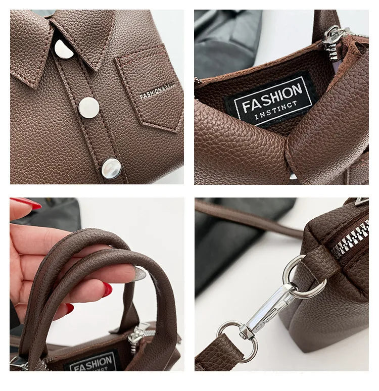 PU Square Compact Shoulder and Crossbody Bags Zipper Unique Design High Quality Hand Bags for Women 2026 Designer Style Bolso