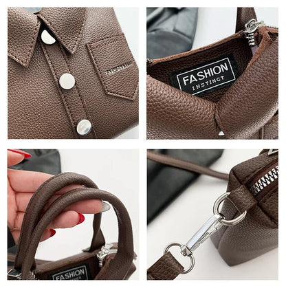 PU Square Compact Shoulder and Crossbody Bags Zipper Unique Design High Quality Hand Bags for Women 2026 Designer Style Bolso