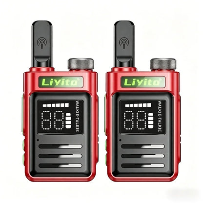 Mini Walkie Talkie 2 Pack Rechargeable Long Range Two Way Radio Type-C Charging 16 Channels Clear Audio for Business Outdoor