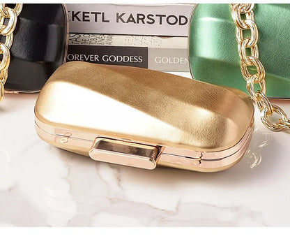 Golden Bag Ladies Oval Designer Luxury Handbags Irregular Dress Purse Fashion Buckle Party Women's Clutch Brand Cross Body Bag