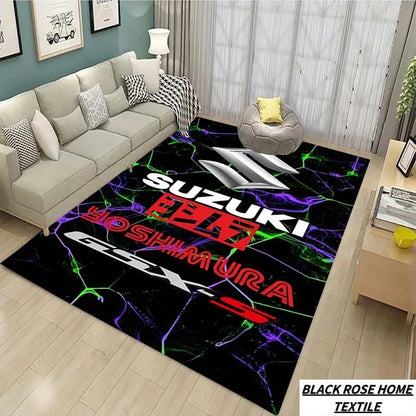 Suzuki Motorcycle Large Carpet Rug for Home Living Room Bedroom Sofa Doormat Decor Kids Play Area Rug Carpet Non-slip Floor Mat