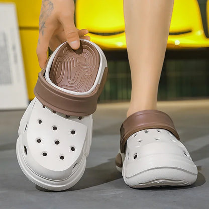 2026Summer Men's Slippers Outdoor Sandals Beach Comfortable EVA Soft Slides Clogs Casual Garden Shoes Men Indoor Home Slippers