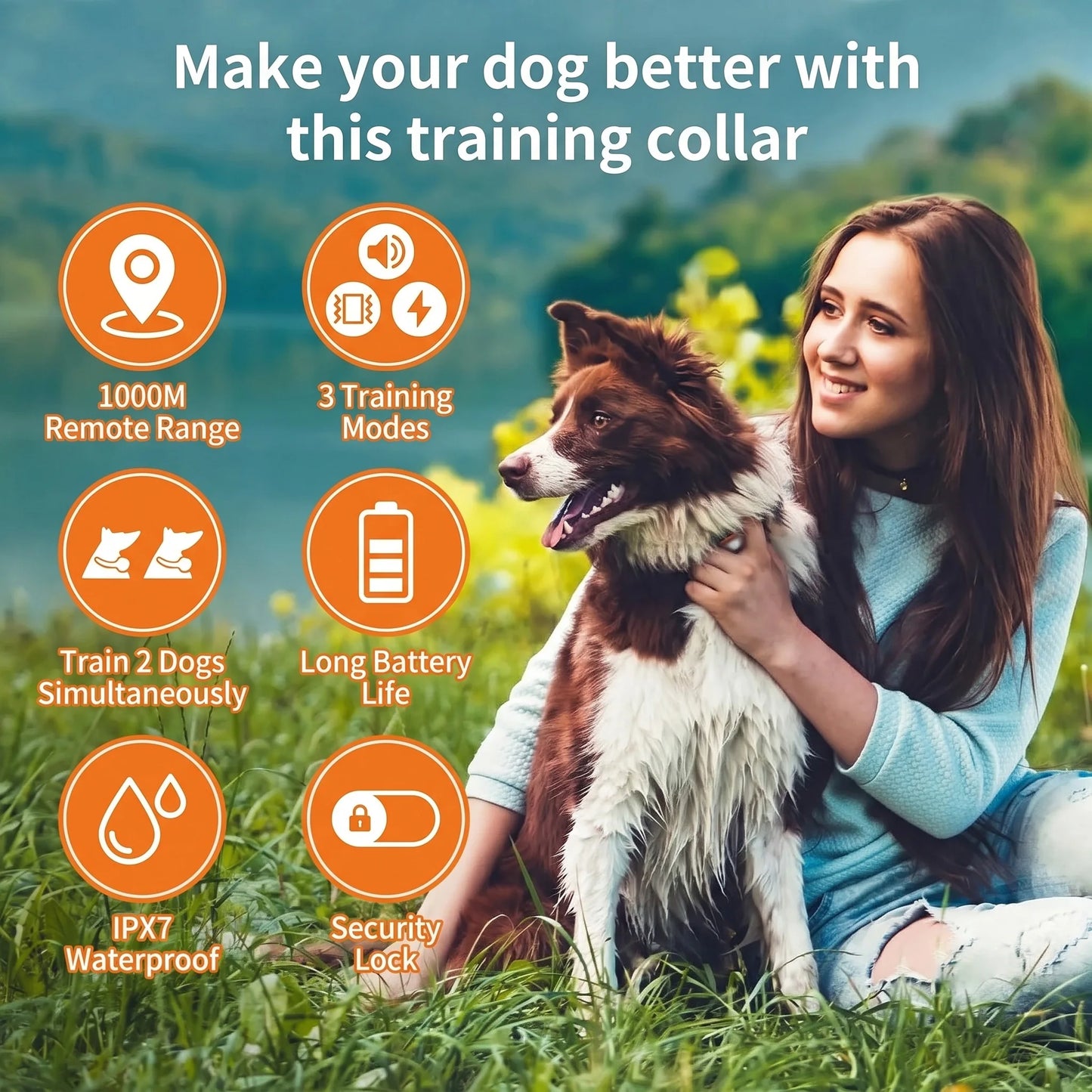 2026 New AI Dog Training Collar for 10-120lbs Dogs,2 in 1 Automatic Anti Bark Electric Collar,3300FT IPX7 Dog Shock Collar