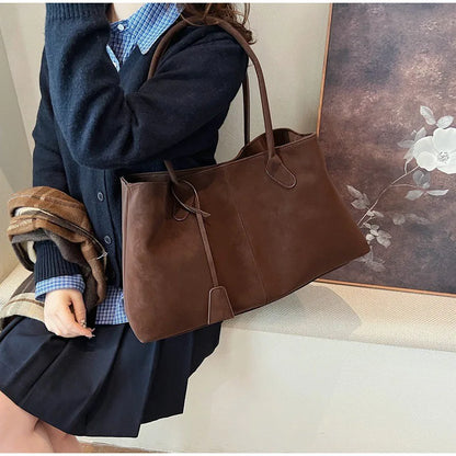 Vintage Casual Tote Bag New Large-capacity Handbag Europe America Popular Hot Selling Underarm Bag High-quality Pu Commuter Bags