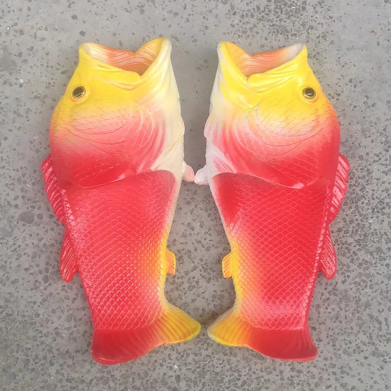 Funny Beach Slippers Unisex Men's Summer Slides Designer Unicorn Fish Slippers Boys Plus Size 31-47 Outdoor Flip Flops