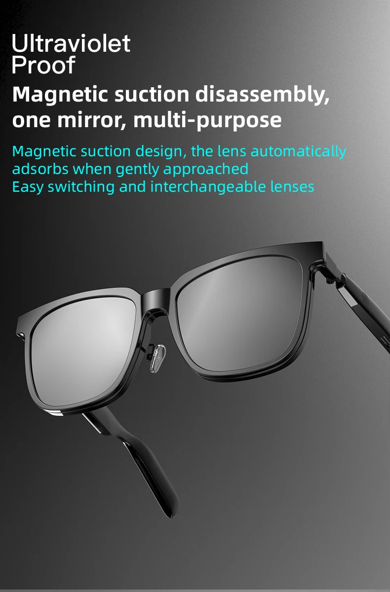 2-in-1 Smart Glasses With Magnetic Lenses Versatile, Clear Vision Enhanced Comfort TWS SG18pro
