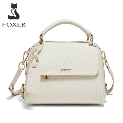 FOXER 2026 Fashion Women's Handbag Cow Leather Lady Shoulder Bag Light Luxury Crossbody Bag for Daily & Commute