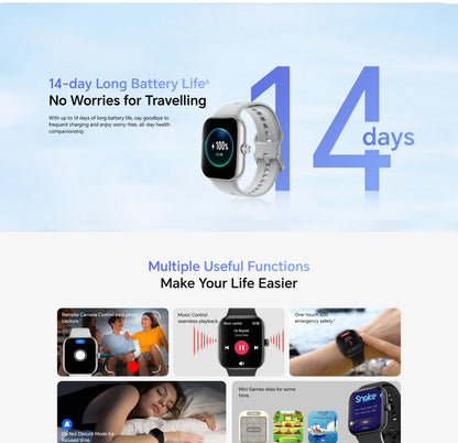 New Honor Choice Watch 2 Pro Smartwatch 5ATM+IP68 Waterproof 1.97" Bezel AMOLED Screen Barometer GPS GNSS Compass 360mAh Battery