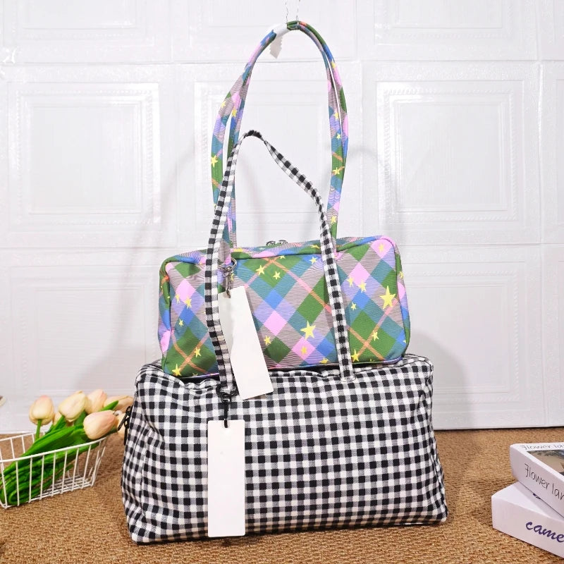 Brand Nylon Bowling Tote Bag Women Luxury Large Capacity Simple Versatile Shoulder Purse Ultralight Zipper Commuting Travel Bag