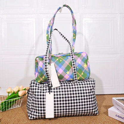 Brand Nylon Bowling Tote Bag Women Luxury Large Capacity Simple Versatile Shoulder Purse Ultralight Zipper Commuting Travel Bag