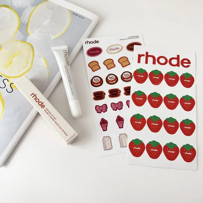 Rhode Summer Lip Moisturizer Lip Balm Smoothing Lipstick Lines Lasting Nourishing Women Makeup Daily Gloss Care with Stickers