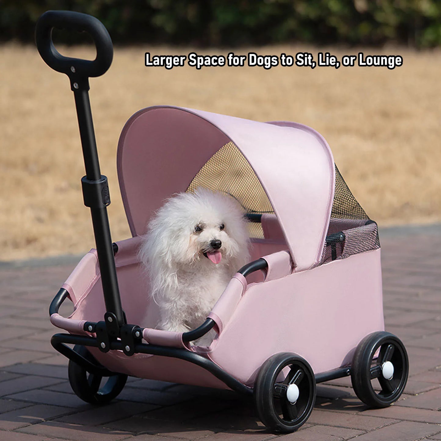 Multifunctional Pet Stroller with Canopy 4 Wheels Foldable Pet Strolling Cart for Small Dogs Cats Lightweight Easy Assembly