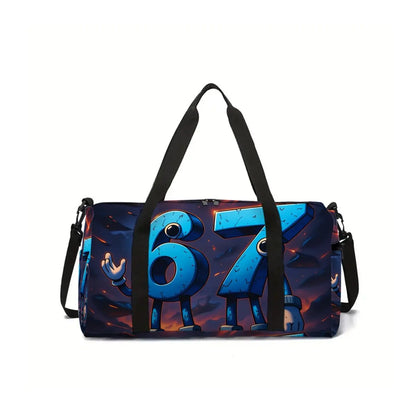 Classic Popular Funny Novelty 67 six seven 3D Printed Travel Bags Barrel Shape Crossbody Bag Outdoor Sports Bags Gym Yoga Bag