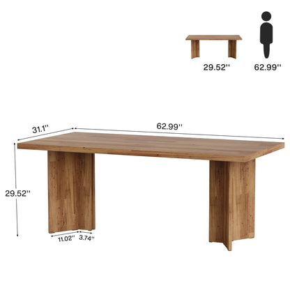 Tribesigns 63-inch Executive Desk, Vintage Home Office Computer Desk with Large Tabletop, Farmhouse Wood Writing Conference Tabl
