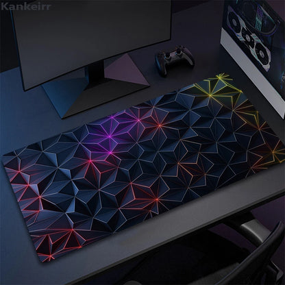 XXL 3D Cool Geometry Mouse Pad Large Computer Rug Office Table Mat 90x40cm Rubber Anti-slip Gaming Keyboard Mousepads Desk Pads