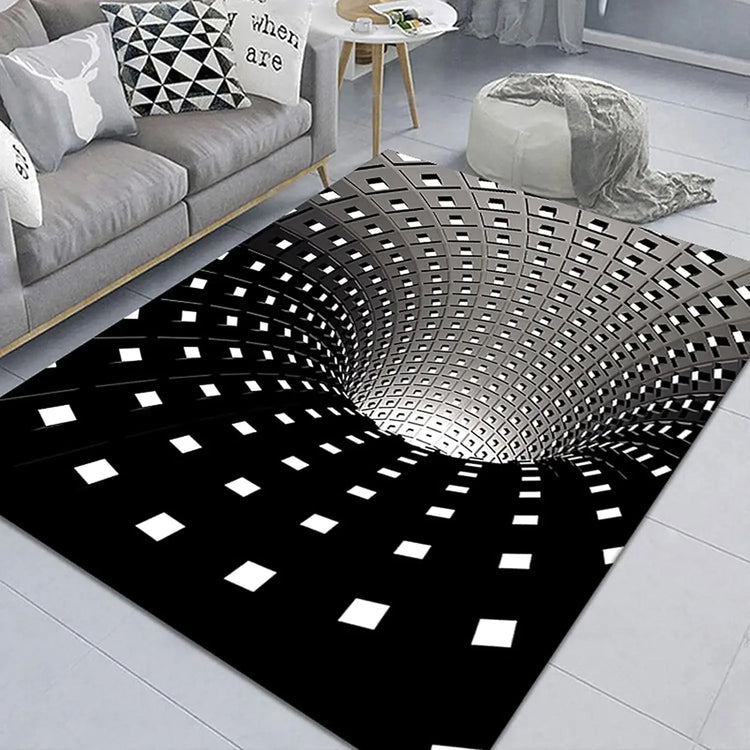 3D Vortex Illusion Carpet for Living Room Home Decorations Sofa Table Large Area Rugs Bedroom Bedside Foot Mat Non-slip Doormat