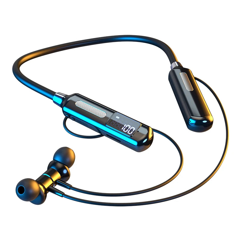 EARDECO With Sports Chip Bluetooth Headphone Bass Wireless Headphones With Microphone Neckband Earphones Steps Calorie Stopwatch