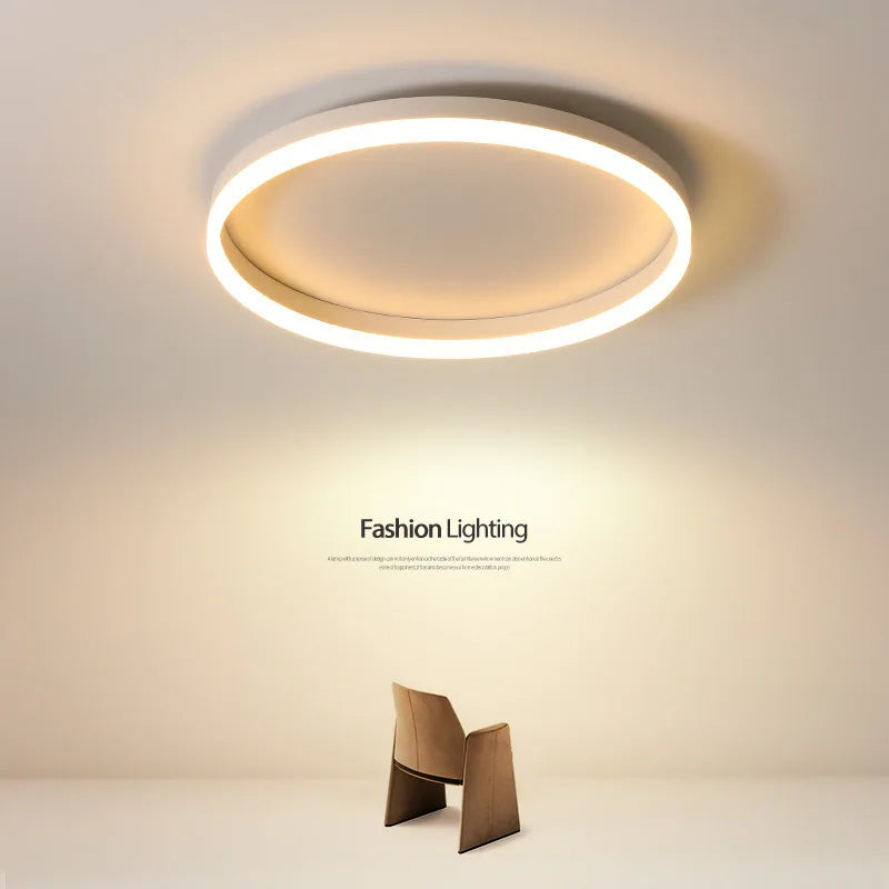 Modern Bedroom led Ceiling Lights Round Remote Control Dimmable led Living Room Ceiling Light White/Black Indoor Ceiling Lights