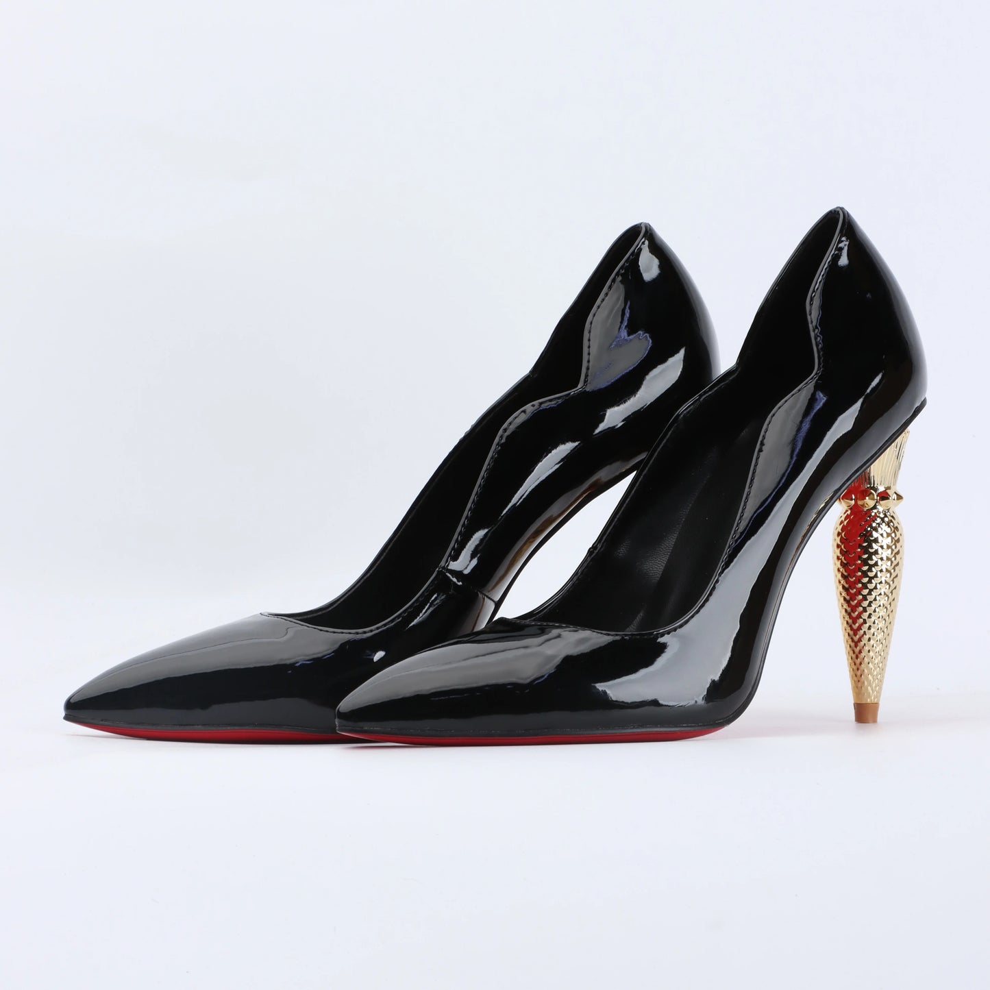 luxury Red Bottom Black Pointed toe Heels for Women Shoes 2024 Elegant and Classy Designer Slingback Heels High Quality big Size