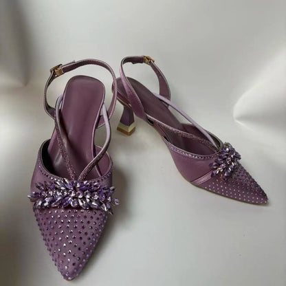 Insightlink Elegant Italian Design Pink Butterfly Shoes and Bag Set for Women - Perfect for Parties and Weddings