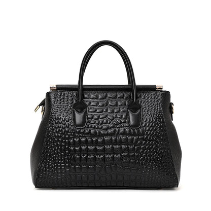 Aidrani Genuine leather women's handbag, fashion crocodile pattern design, high-end luxury cowhide bag large capacity