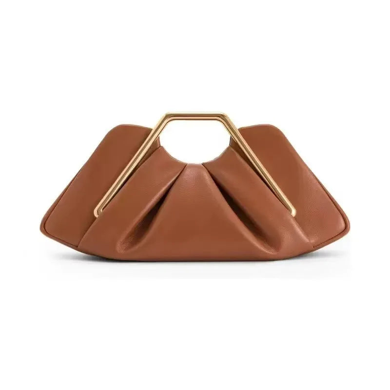 Cross-border New Soft Leather Cloud Bag Niche Pleated Luxury Dinner  Versatile Women Underarm Shoulder Crossbody Daily Handbag