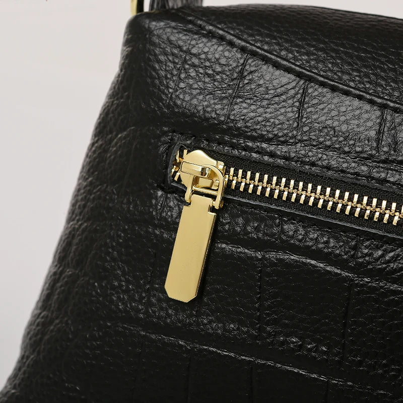 100% Genuine Cowhide Crocod Pattern Luxury Shoulder Bags For Women Designer Solid Color Soft Crossbody Bag Handbags Purses Sac