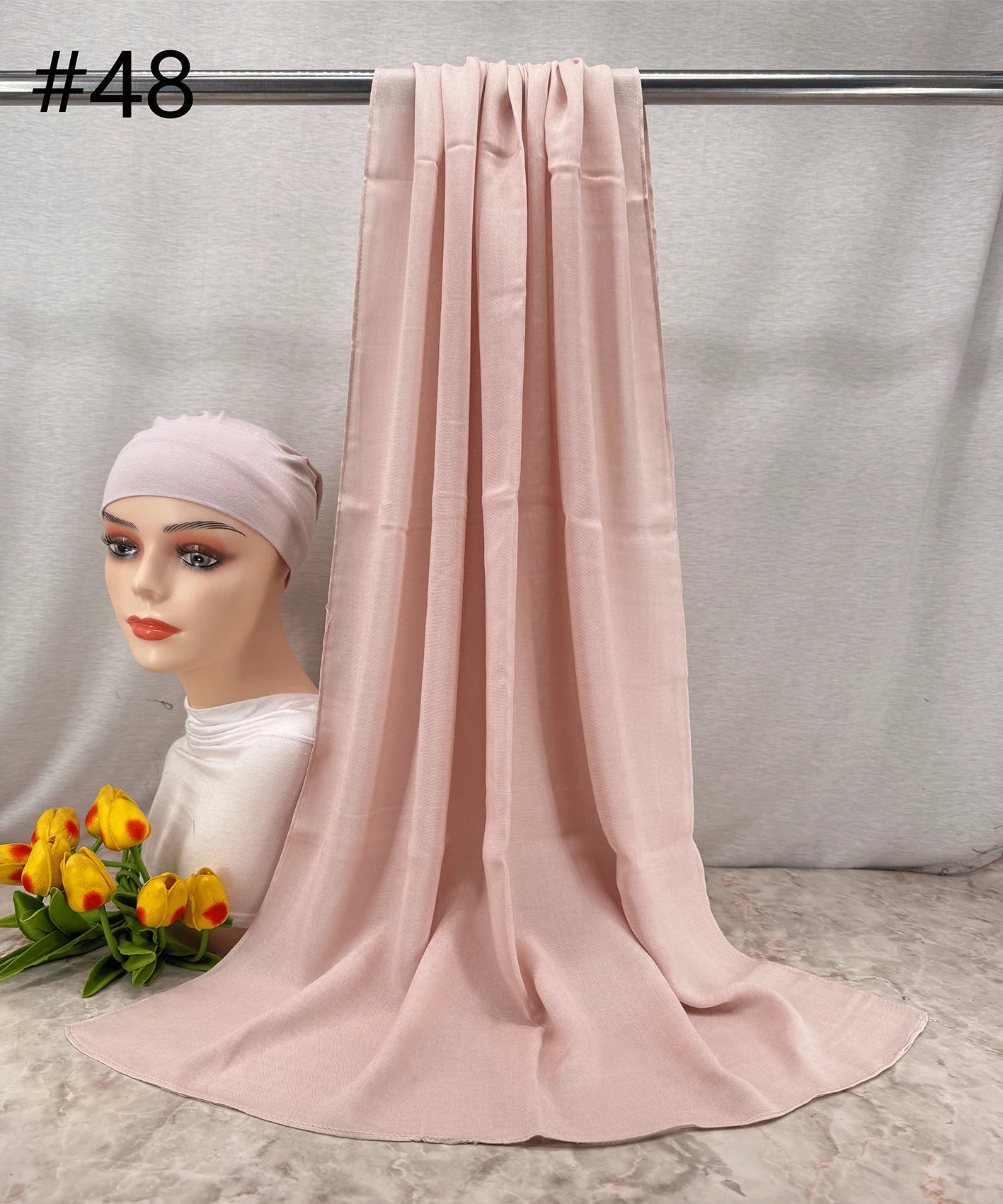 110colors Modal Hijab with Modal Undercap Set Basic Stretchy Pullover Headscarf Thin Breathable Sunscreen Head Wrap Hijabs Scarf