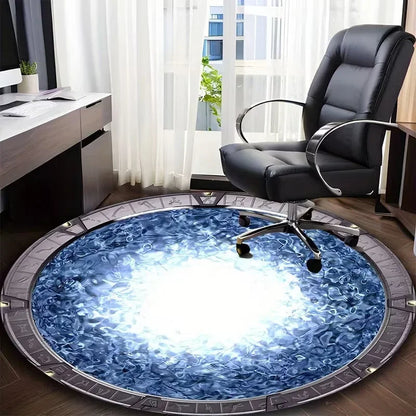Stargate Round Carpet Movie Rug for Living Room Bedroom Decor Bedside Area Rug Lounge Sofa Anti-slip Mat Nursery Soft Floor Mat