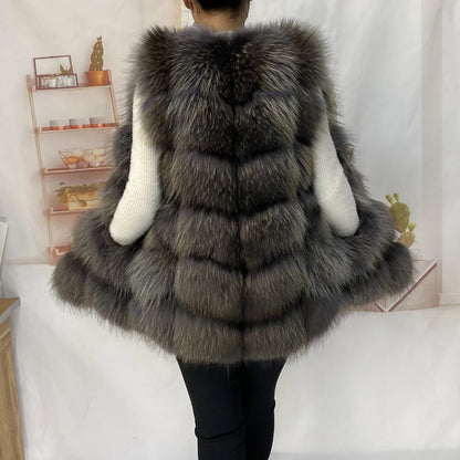 Real  Fur Raccoon Vest Natural Fur Coat For Jacket Female Coats Vest Waistcoat Long Fur Coats Real Fur Coat Fox Vest Jacket