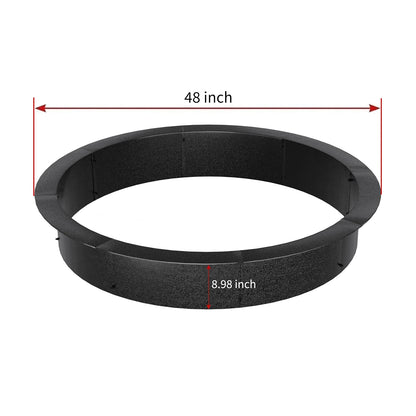 48/60 Inch Heavy Duty Fire Pit Ring For Outside, 1.4mm Carbon Steel Round Fire Pit Insert Liner For Backyard Patio Garden Camping DIY