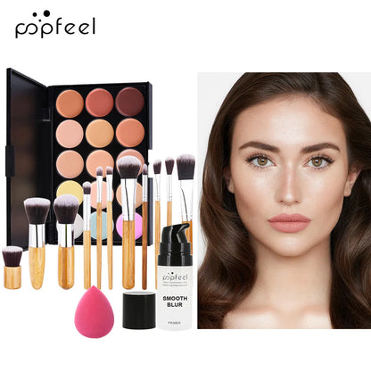 Essential Eye Makeup Set for Beginners Matte&Shimmer Eyeshadow Palette, Mascara, Eyebrow Pencil, Lip Eyeliner,Brush Tool Set Box