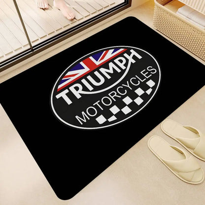T-Triumph Motorcycle Logo Room Mats Retro Multiple Choice Living Room Kitchen Rug Non-Slip Welcome Rug
