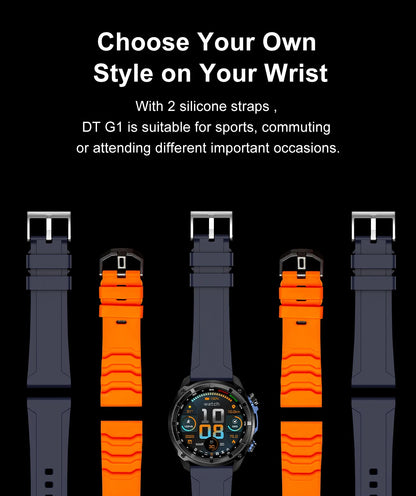 2025 New Tactical Smartwatch Built-in GPS Offline Map 4GB Memory 5ATM IP69K Swimming Waterproof Men Militray Smart Bracele